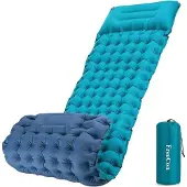 Markenlos Lichtgewicht eenpersoons luchtbed, blauw/turquoise, 10 cm