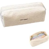 OEM Schooltas van corduroy, wit, met een groot opbergvolume