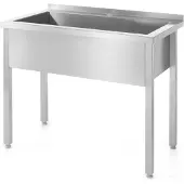 Hendi Spoeltafel | Enkele spoelbak | RVS | Verstelbaar | 2 Formaten