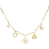 Yehwang Goudlief charm wonderland ketting - Roestvrij staal - Verkleurt niet