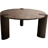 Ptmd Ora Brown Coffeetable Low Marble Metal
