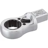 Hazet Insteek-ratel-ringsleutel 6606D-21 · 14 x 18 mm insteekvierkant massief · Buitentwaalfkant profiel · SW 21 mm