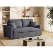 Vente-unique Driezits bedbank van stof INIZOR - Antraciet