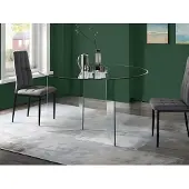 Vente-unique Eettafel ADAMO - 4 personen - Gehard glas