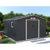 Vente-unique Tuinhuisje van grijs gegalvaniseerd staal ARCHER - 12,99 m²
