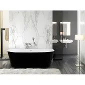 Vente-unique Halfvrijstaande bad DIVINA -245L - 170x75x58cm - Zwart