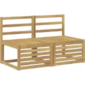 vidaXL 2 Stuk Buiten Midden Sofa Massief Acacia Hout Wit