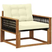 vidaXL Buiten Midden Sofa Massief Acaciahout en Textilene