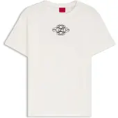 HUGO Shirt 'Damacia_8' zwart / wit