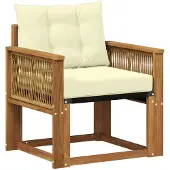 vidaXL Buiten Midden Sofa Massief Acaciahout en Textilene