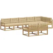 vidaXL Buiten bank set 6 st Wit en Beige Polyester