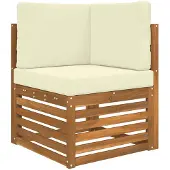 vidaXL Buiten bank set 6 st Natuurlijk en Crème Polyester