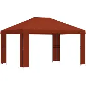 vidaXL Prieel 4 × 3 m Terracotta Polyester en Staal 190 gsm