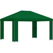 vidaXL Pavillon, 4 x 3 meter, groen, polyester en staal, 190 g/m²