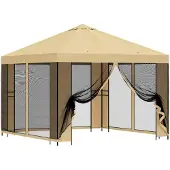 vidaXL Tuin gazebo met zijwanden 3 x 3 m Crèmekleurig