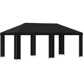 vidaXL Tuinpaviljoen 6 x 3 m Zwart Polyester en Staal 190 gsm