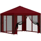 vidaXL Tuin gazebo met zijwanden 3 x 3 m Bordeauxrood