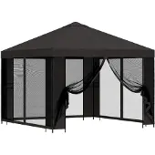 vidaXL Tuin gazebo met zijwanden 3 x 3 m Antracietkleurig