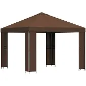vidaXL Prieel 3 x 3 m Bruin Polyester en Staal 190 gsm