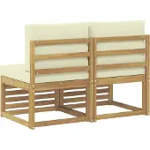vidaXL 2 Stuk Buiten Midden Sofa Massief Acacia Hout Wit