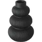 Boltze - Vaas - Keramiek - Zwart - Maurice - Handgemaakt - 21x14cm
