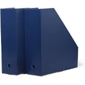 TÔNN furniture Pia tijdschriftenshouder Middernachtblauw, 10x31x30 cm, 2-pack
