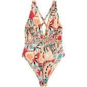 Next Badpak roestbruin / cappuccino / rood / zwart