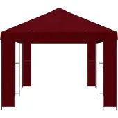 vidaXL Tuinpaviljoen 6 x 3 m Bordeauxrood Polyester en Staal 190 gsm