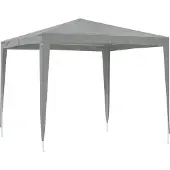 vidaXL Partytent 250 x 250 x 240 cm Lichtgrijs PE en staal