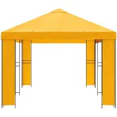 vidaXL Tuinpaviljoen 6 x 3 m Geel Polyester en Staal 190 gsm