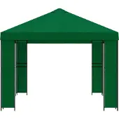 vidaXL Prieel 4 × 3 m Groen Polyester en Staal 190 gsm