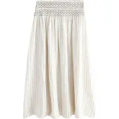 Next - Dames - Lange rok met gesmokte taille - Crème