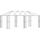 vidaXL Tuinhuisframe zonder tentdoek 6 x 3 m Zwart Staal