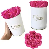 Inspiruj - Flowerbox - Białe Pudełko - Roze - Ciemny Rozowy