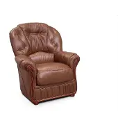 Vente-Unique.nl Fauteuil DAPHNE van 100% buffel leer - bruin