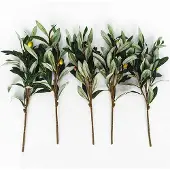 OEM Kunstplant, olijftakken, 5-delig, groen, kunststof