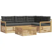 vidaXL Buiten bank set 6 st Wit en antracietkleurig Polyester