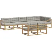 vidaXL Buiten bank set 6 st Wit en Lichtgrijs Polyester