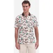No-excess Polo short sleeve printed seablue