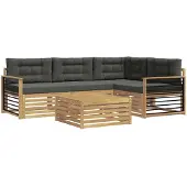 vidaXL Buiten bank set 6 st Wit en antracietkleurig Polyester