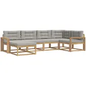 vidaXL Buiten bank set 5 st Wit en Lichtgrijs Polyester