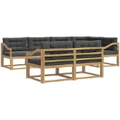 vidaXL Buiten bank set 6 st Wit en antracietkleurig Polyester