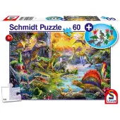 Schmidt - Legpuzzel - Dinosaurussen - 60 stukjes + dinosaurus figuren - Kinderen - vanaf 5 jaar