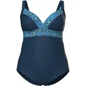 Ulla Popken Badpak lichtblauw / donkerblauw