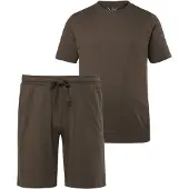 JP 1880 - Heren - Pyjama korte tweedelige set Buik-Fit - Hazelnoot - Maat 5XL