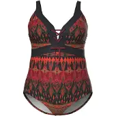 Ulla Popken Badpak rood / donkerrood