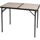 Redcliffs Campingtafel - aluminium - lichtgewicht - hout/zwart - 90 x 60 x 70 cm - verstelbaar/opvouwbaar