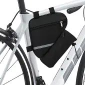 Unyqoos Waterdichte, driehoekige zadeltas voor mountainbike en racefiets – Oxford-materiaal, klittenbandsluiting, reflecterende strepen