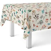 Unyqoos Beige waterafstotende tafelkleed voor tuin gebruik 220 x 140 cm