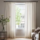 Unyqoos Luchtige en Stijlvolle Half-Transparante Gordijnen met Linnenlook 300x140 cm